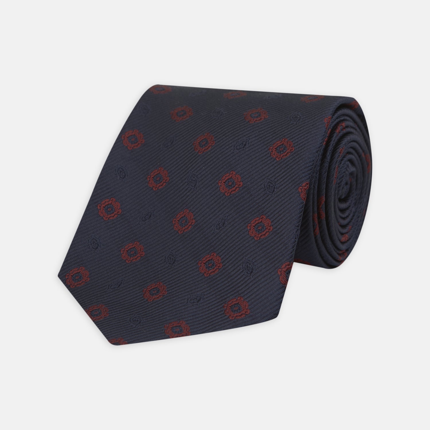 Image 1 of product Navy and Burgundy Emblem Spot Silk Tie