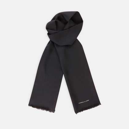 Plain Black Silk Scarf