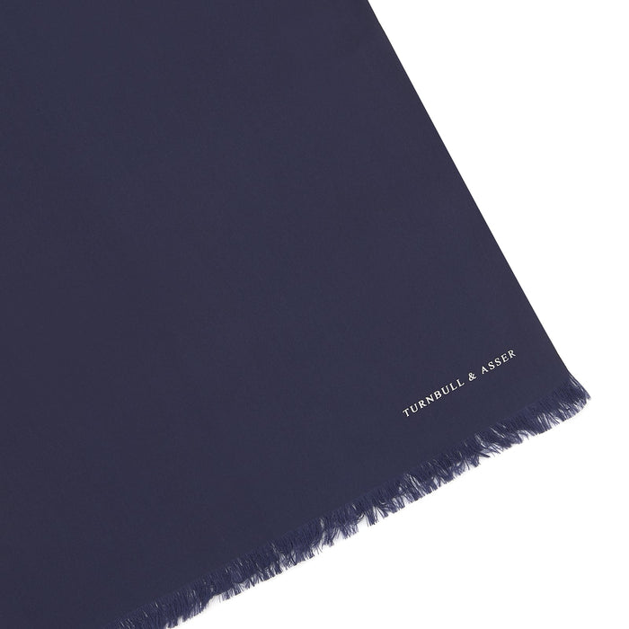 Plain Navy Silk Scarf Image 1