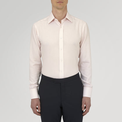 Pink Cashmere Blend Shirt with T&A Collar and 3-Button Cuffs