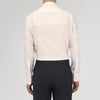 View 3 of product The Turnbull & Asser Pink Cashmere Blend Shirt features a T&A collar and 3-button cuffs, neatly folded with white buttons, displayed on a plain white background.