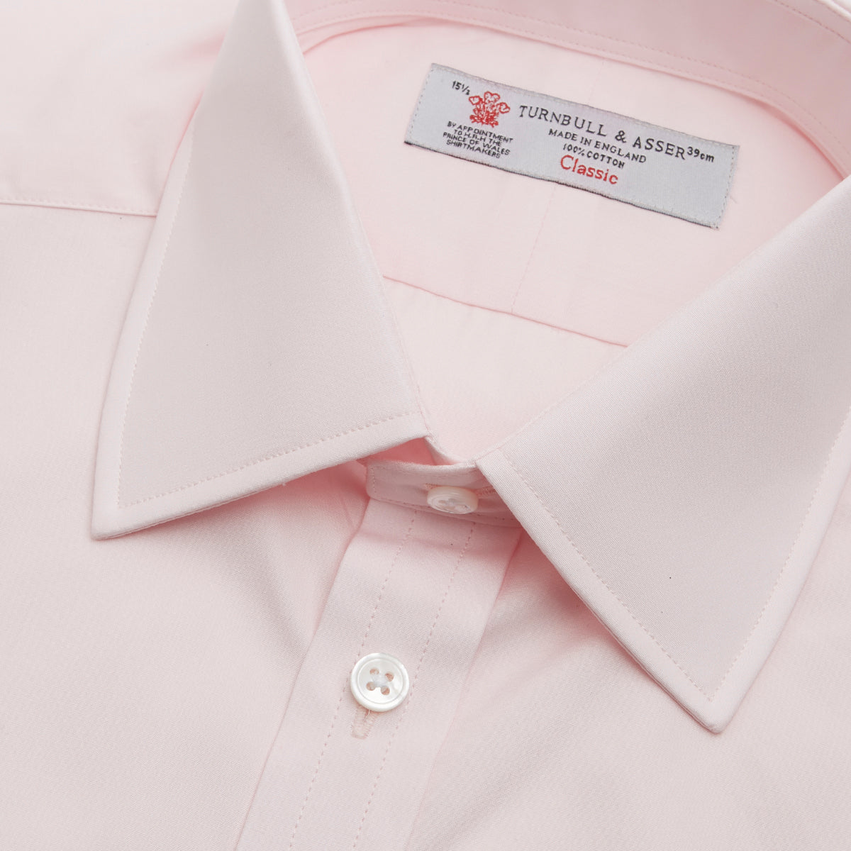 Pink Cotton Shirt With T&A Collar & 3 Button Cuffs | Turnbull & Asser