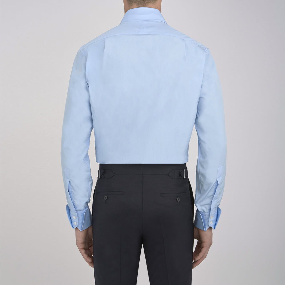 Blue Shirt with Regent Collar and 2-Button Cocktail Cuffs
