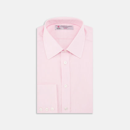 Pink End-on-End Shirt with T&A Collar and 3-Button Cuffs