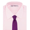View 4 of product The Turnbull & Asser Pink End-on-End Shirt features a T&A collar, 3-button cuffs, and white buttons—a refined choice for any smart look—shown neatly folded against a plain white background.