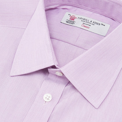 Lilac End-on-End Shirt with T&A Collar and 3-Button Cuffs Image 4