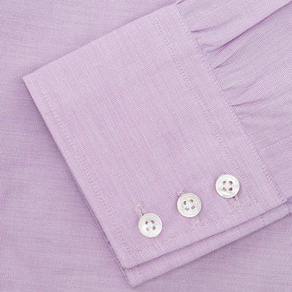 Lilac End-on-End Shirt with T&A Collar and 3-Button Cuffs Image 5