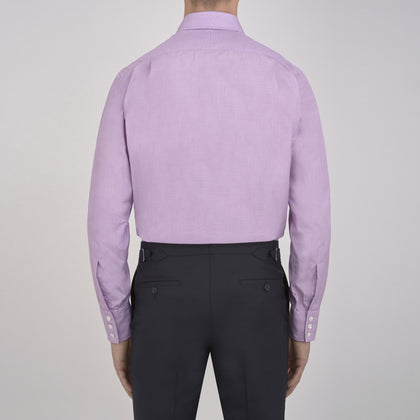 Lilac End-on-End Shirt with T&A Collar and 3-Button Cuffs Image 2
