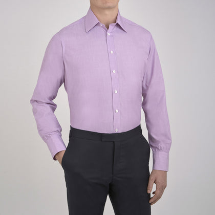 Lilac End-on-End Shirt with T&A Collar and 3-Button Cuffs