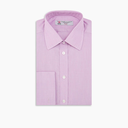Lilac End-on-End Shirt with T&A Collar and Double Cuffs Image 6