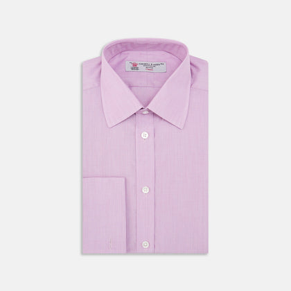Lilac End-on-End Shirt with T&A Collar and Double Cuffs