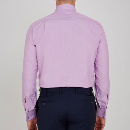 Lilac End-on-End Shirt with T&A Collar and Double Cuffs Image 2