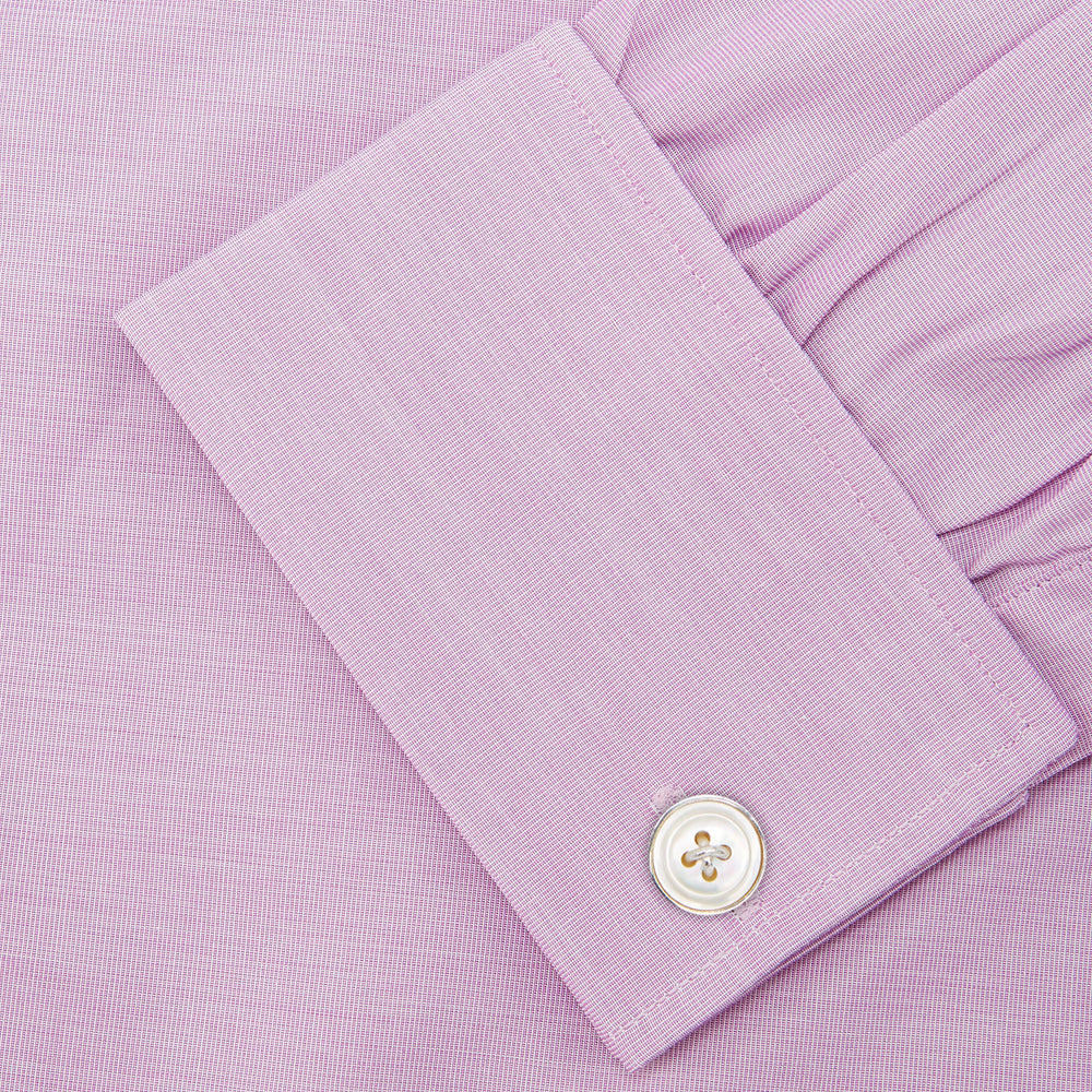 Lilac End-on-End Shirt with T&A Collar and Double Cuffs