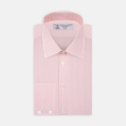 Pink Bengal Stripe Shirt with T&A Collar and 3-Button Cuffs