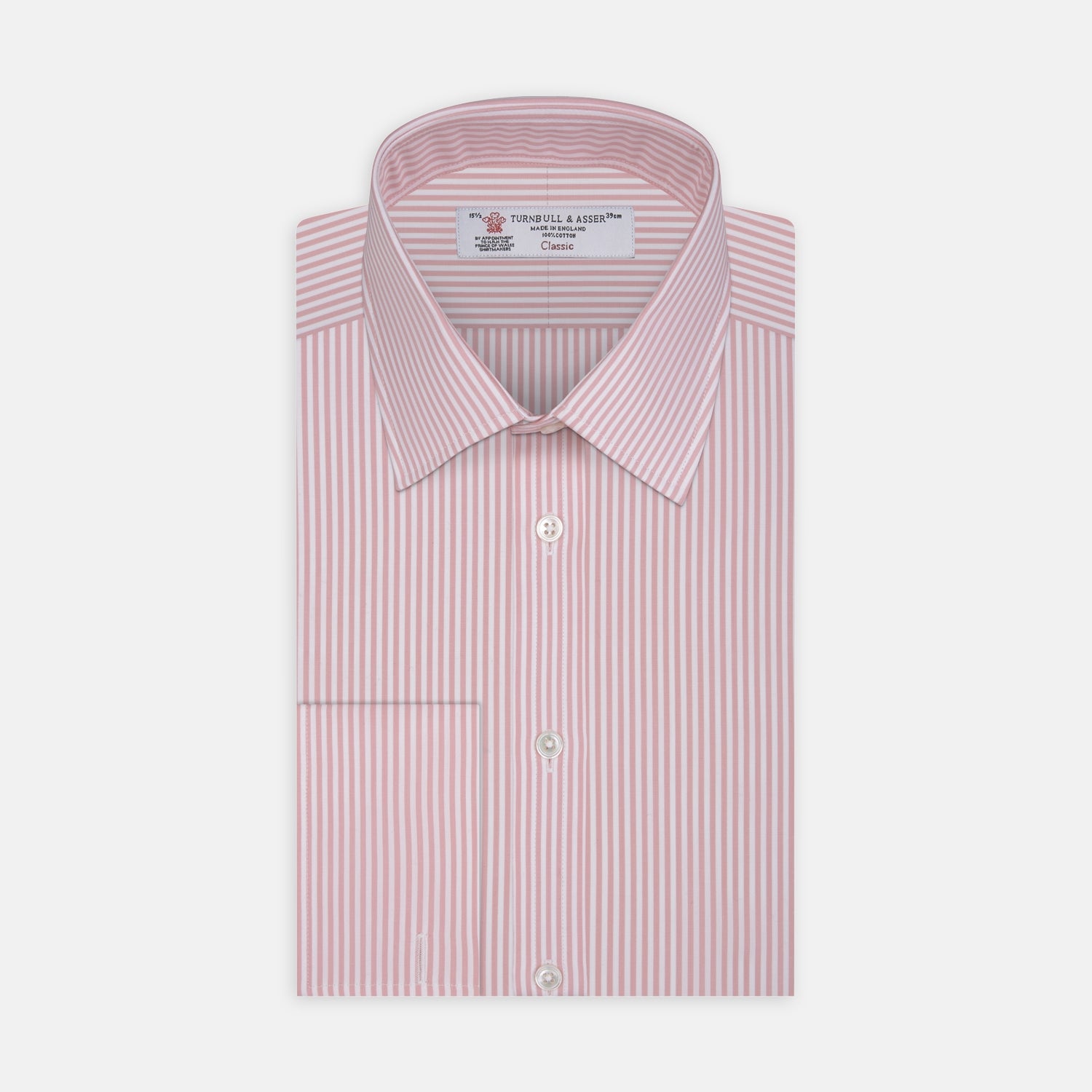 Image 1 of product Pink Bengal Stripe Shirt with T&A Collar and Double Cuffs