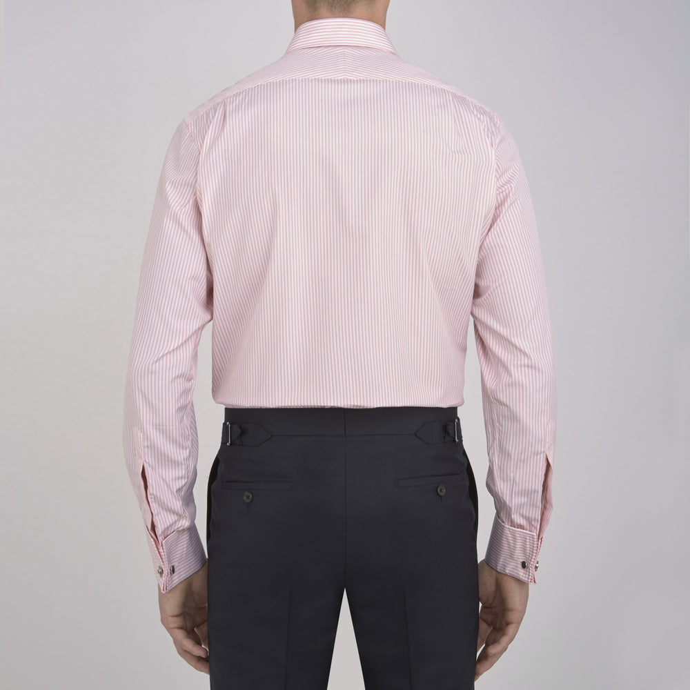 Pink Bengal Stripe Shirt with T&A Collar and Double Cuffs