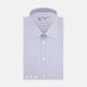 Blue and White Fine Stripe Shirt with T&A Collar and 3-Button Cuffs