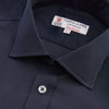 Slim-Stretch Navy Cotton Shirt with Regent Colour and Button Cuffs