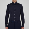 Slim-Stretch Navy Cotton Shirt with Regent Colour and Button Cuffs