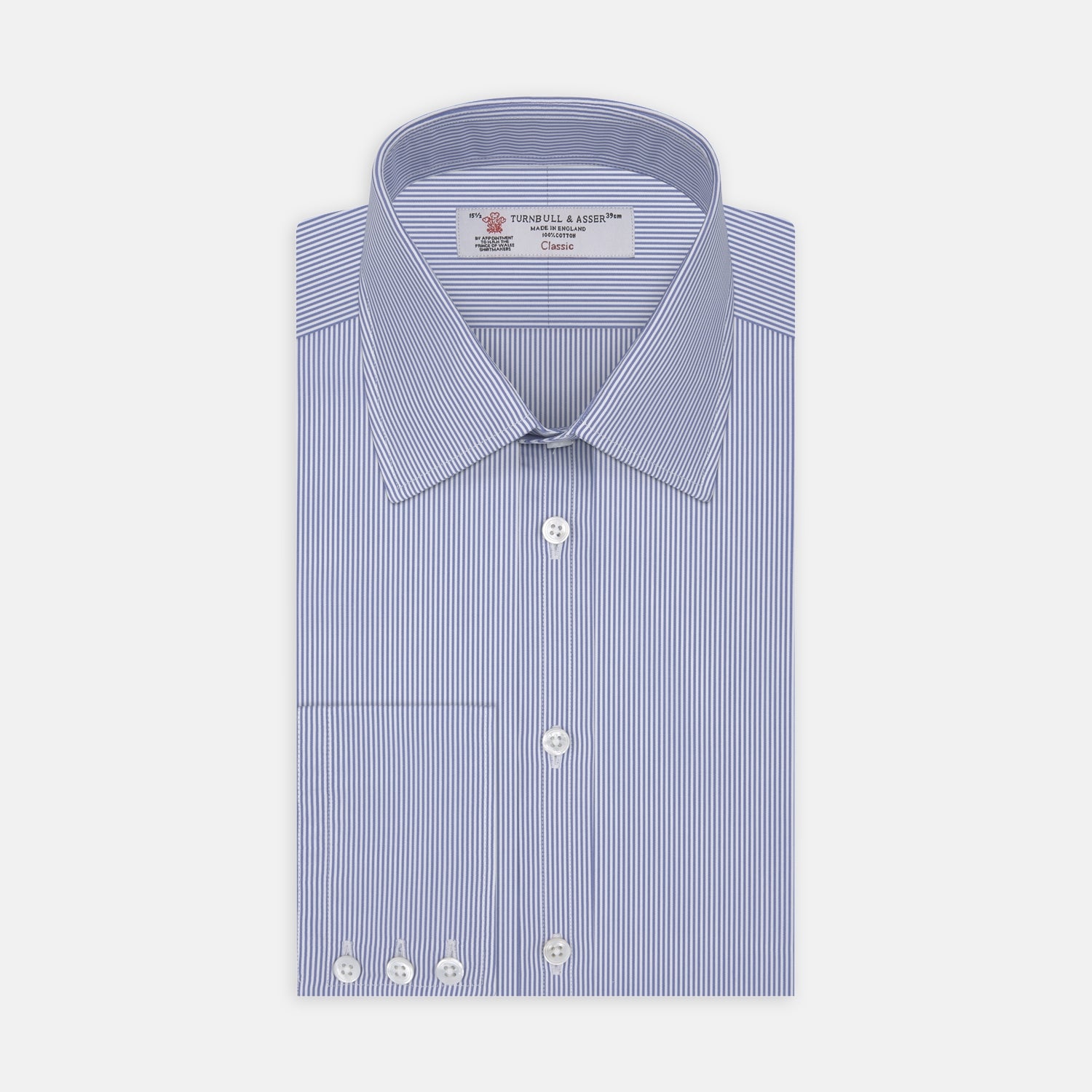 Fine Bengal Stripe Shirt T Collar 3 Button Cuffs
