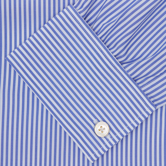 Blue Bengal Stripe Shirt with T&A Collar and Double Cuffs Image 5
