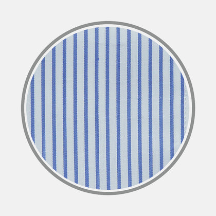 Blue Half Bengal Stripe Cotton Fabric
