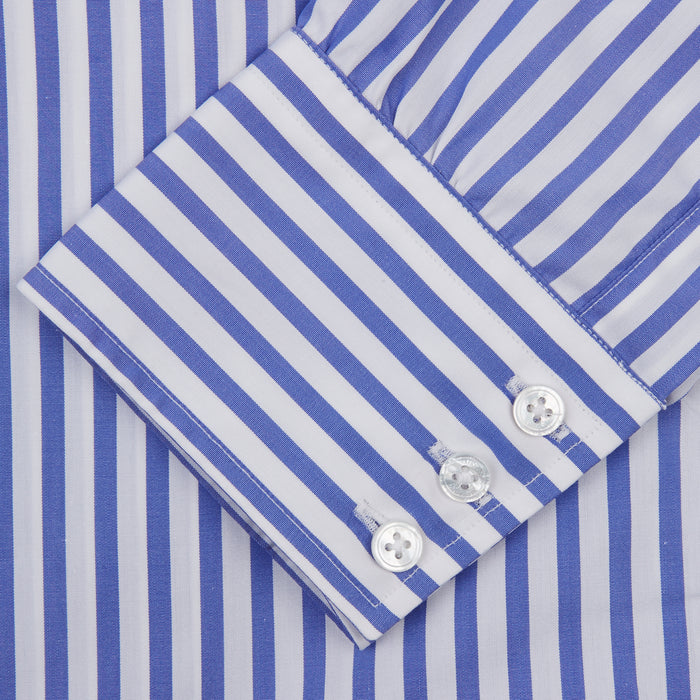 Blue and White Candy Stripe Shirt with T&A Collar and 3-Button Cuffs Image 4