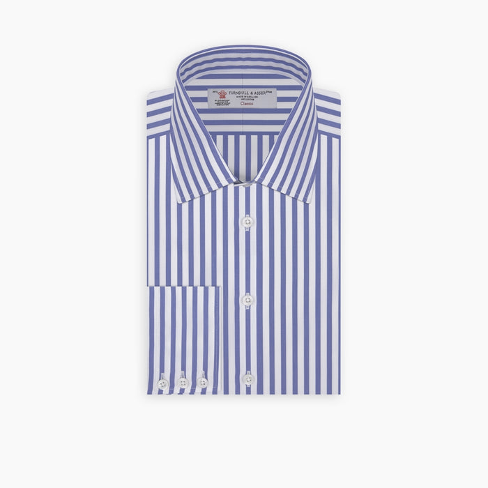 Blue and White Candy Stripe Shirt with T&A Collar and 3-Button Cuffs Image 5