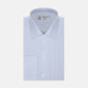 Light Blue Fine Check Shirt with T&A Collar and Double Cuffs