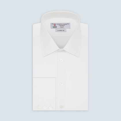 Two-Fold 120 White Shirt with T&A Collar and 3-Button Cuffs