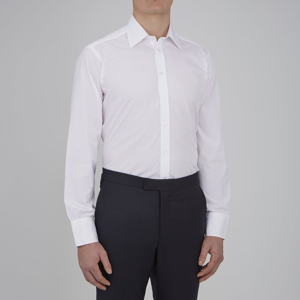 Two-Fold 120 White Shirt with T&A Collar and 3-Button Cuffs
