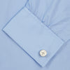 Two-Fold 200 Blue Cotton Shirt with T&A Collar and Double Cuffs