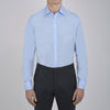 Two-Fold 200 Blue Cotton Shirt with T&A Collar and Double Cuffs