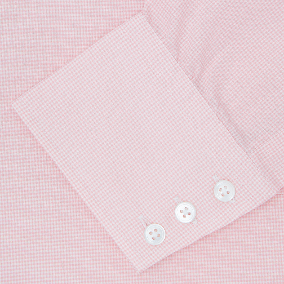 Image 6 of product Pink Micro-Check Cotton Shirt with T&A Collar and 3-Button Cuffs
