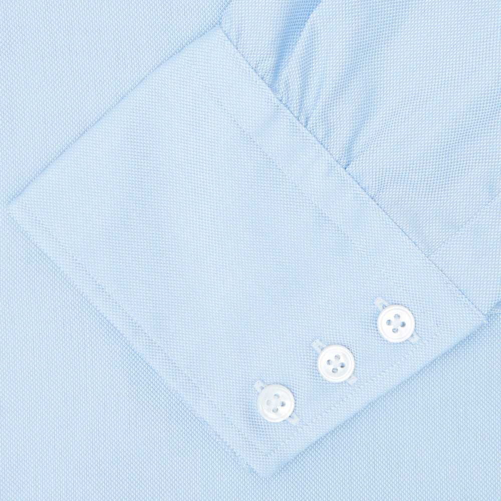 Light Blue Royal Oxford Cotton Shirt With Button Down Collar & 3 Button ...