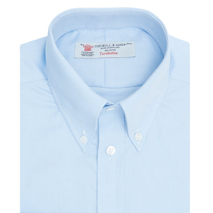 Light Blue Royal Oxford Cotton Shirt with Button-Down Collar and 3-Button Cuffs Image 3