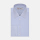 Blue West Indian Sea Island Cotton Shirt with T&A Collar and Double Cuffs