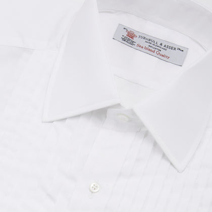 White Sea Island Quality Cotton Dress Shirt with T&A Collar and Double Cuffs Image 4
