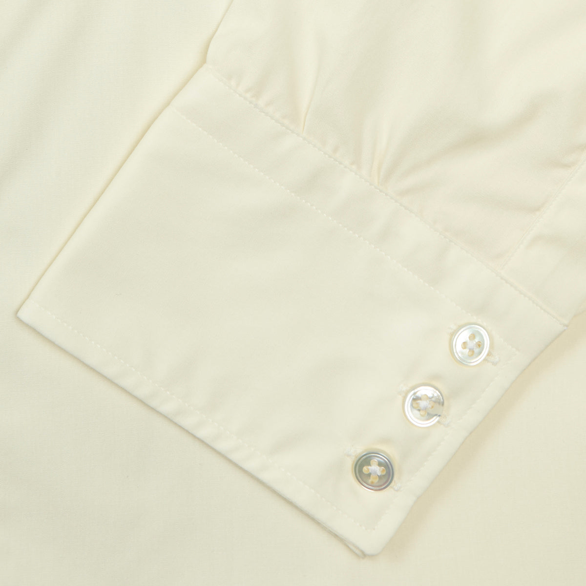 Image 6 of product Cream Sea Island Quality Cotton Shirt with T&A Collar and 3-Button Cuffs