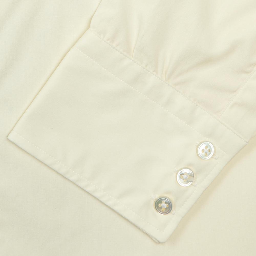 Cream Sea Island Quality Cotton Shirt with T&A Collar and 3-Button Cuffs