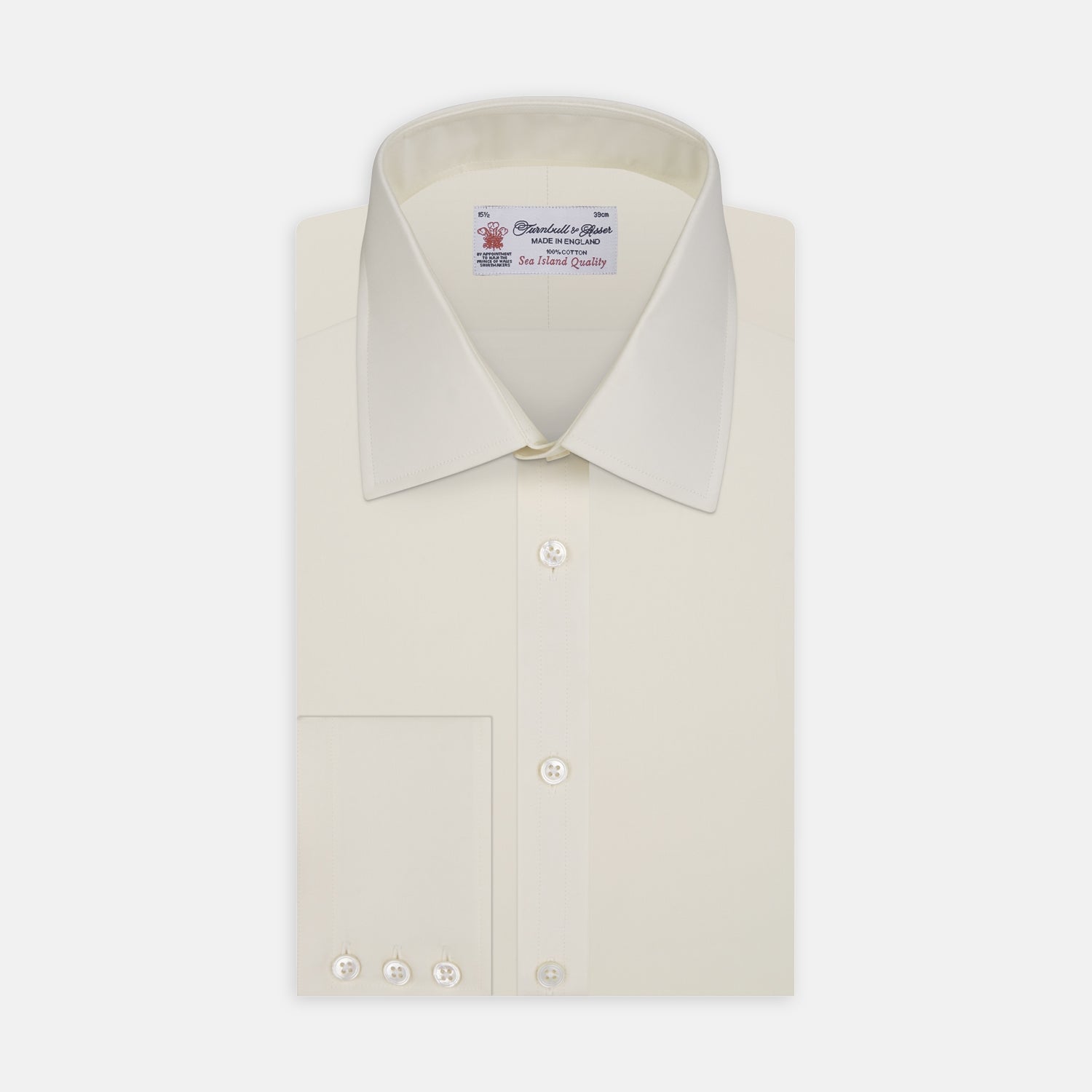 Image 1 of product Cream Sea Island Quality Cotton Shirt with T&A Collar and 3-Button Cuffs
