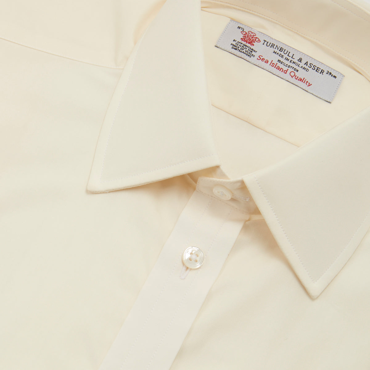 Image 5 of product Cream Sea Island Quality Cotton Shirt with T&A Collar and Double Cuffs