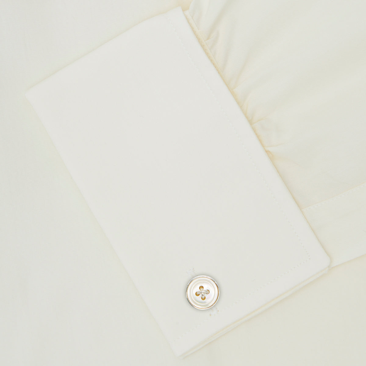Image 6 of product Cream Sea Island Quality Cotton Shirt with T&A Collar and Double Cuffs