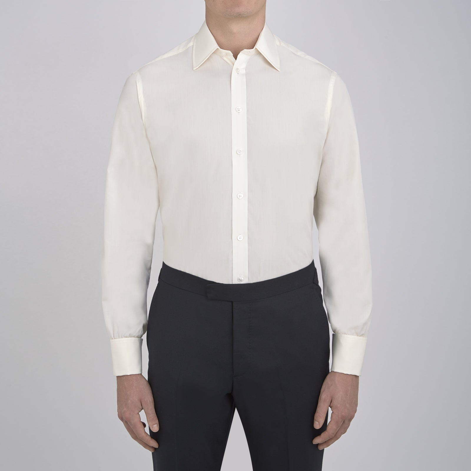 Image 2 of product Cream Sea Island Quality Cotton Shirt with T&A Collar and Double Cuffs