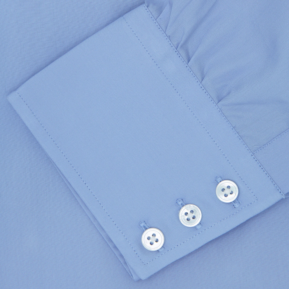 Blue Sea Island Quality Cotton Shirt with T&A Collar and 3-Button Cuffs