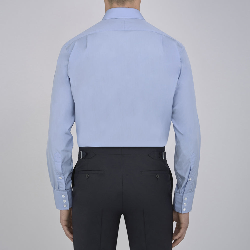 Blue Sea Island Quality Cotton Shirt with T&A Collar and 3-Button Cuffs