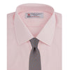 View 4 of product A slim black herringbone silk tie by Turnbull & Asser is paired with a neatly folded light pink long-sleeve dress shirt with a classic collar and white buttons, all displayed on a plain white background.