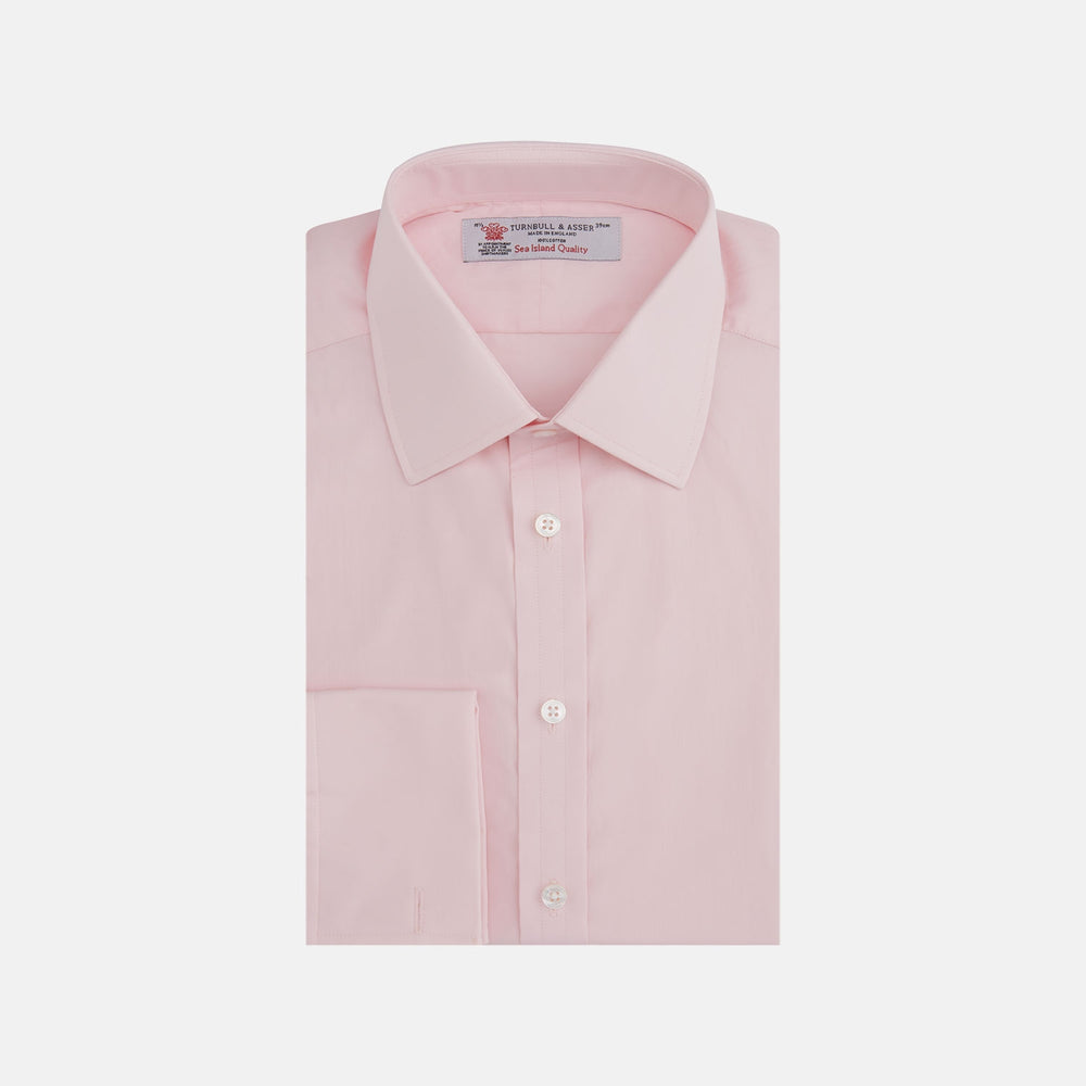 Pink Sea Island Quality Cotton Shirt with T&A Collar and Double Cuffs