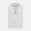 Grey Rectangle Check Shirt with T&A Collar and Button Cuffs