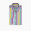 Rainbow Stripe Shirt With T&A Collar and Button Cuffs